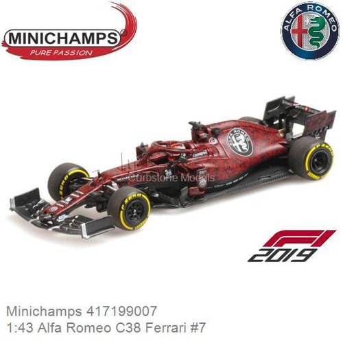 Modelauto 1:43 Alfa Romeo C38 Ferrari #7 | Kimi Raikkonen (Minichamps 417199007)