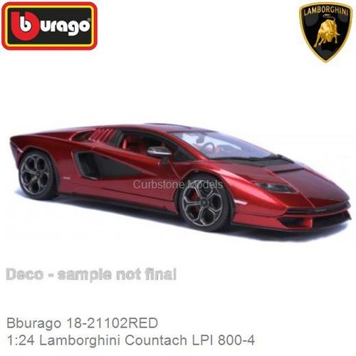 PRE-ORDER 1:24 Lamborghini Countach LPI 800-4 (Bburago 18-21102RED)