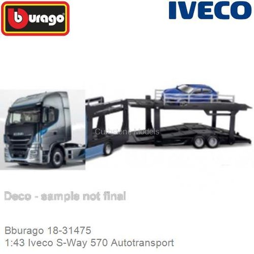PRE-ORDER 1:43 Iveco S-Way 570 Autotransport (Bburago 18-31475)