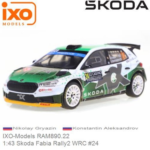 PRE-ORDER 1:43 Skoda Fabia Rally2 WRC #24 | Nikolay Gryazin (IXO-Models RAM890.22)