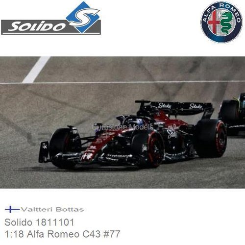 PRE-ORDER 1:18 Alfa Romeo C43 #77 | Valtteri Bottas (Solido 1811101)