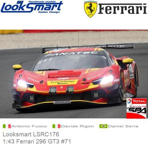 PRE-ORDER 1:43 Ferrari 296 GT3 #71 | Antonio Fuoco (Looksmart LSRC176)
