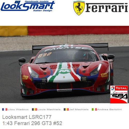PRE-ORDER 1:43 Ferrari 296 GT3 #52 | Lilou Wadoux (Looksmart LSRC177)