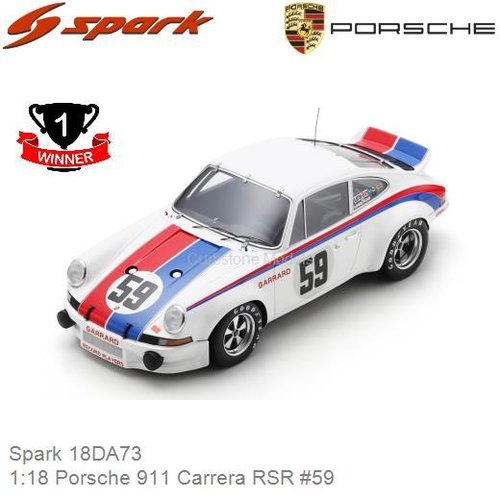 PRE-ORDER 1:18 Porsche 911 Carrera RSR #59 (Spark 18DA73)