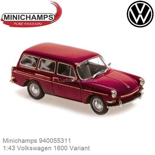 PRE-ORDER 1:43 Volkswagen 1600 Variant (Minichamps 940055311)