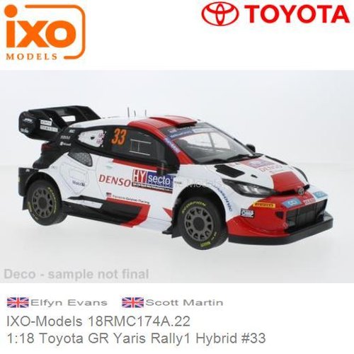 PRE-ORDER 1:18 Toyota GR Yaris Rally1 Hybrid #33 | Elfyn Evans (IXO-Models 18RMC174A.22)